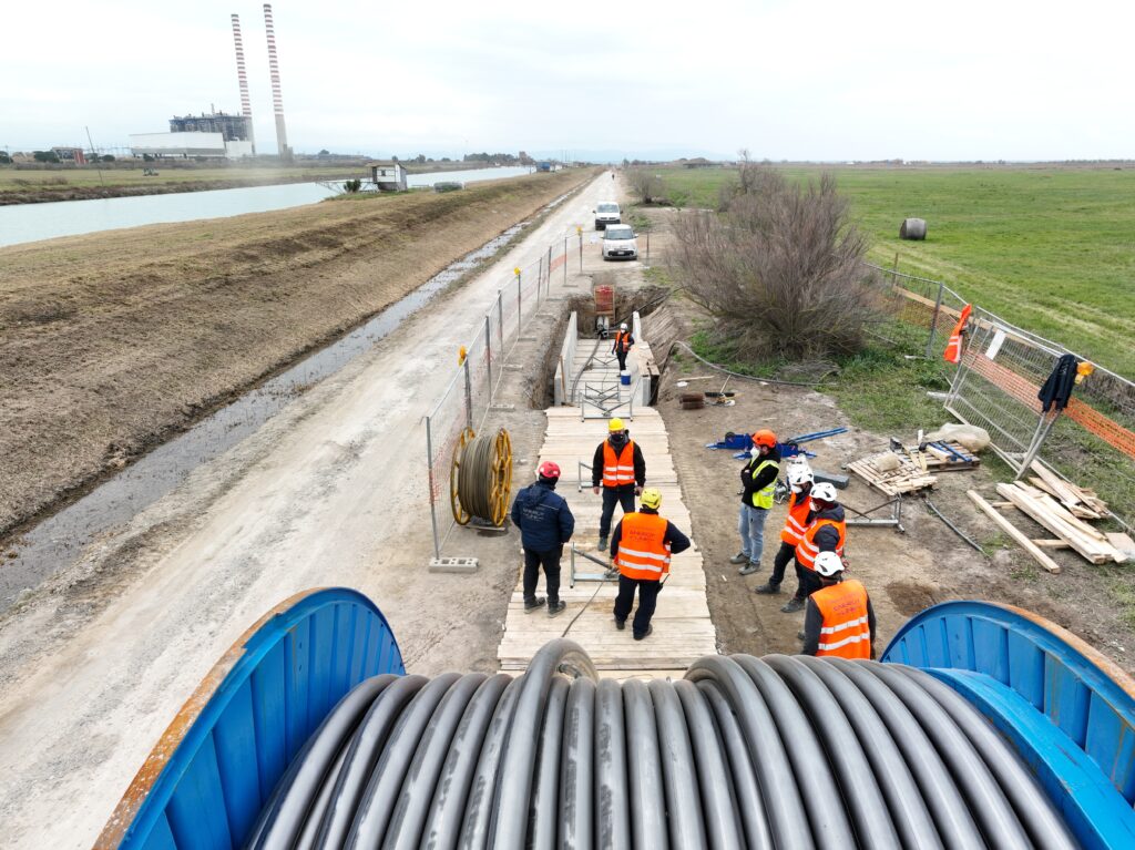 Terna Prysmian Piombino - Preparazione posa cavo AT 132 kV