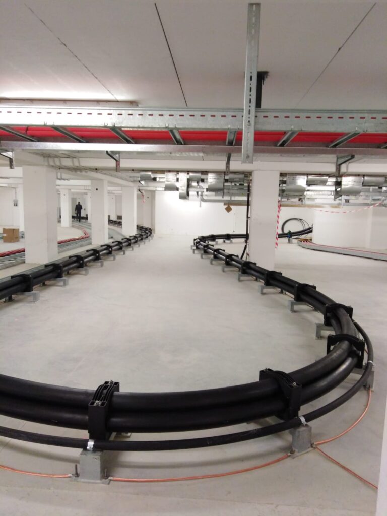 Terna Brugg Torino CP Arbarello - Staffaggio cavo 220 kV in cabina sotterranea